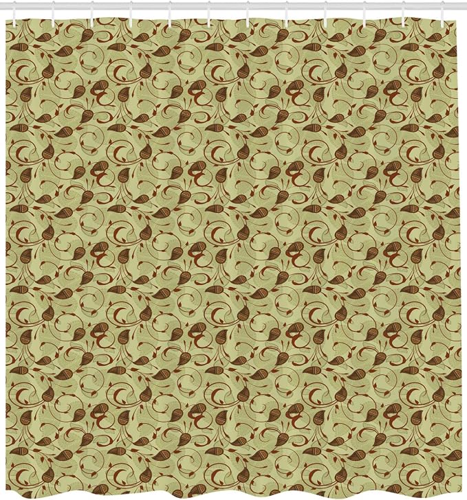 Ambesonne Paisley Shower Curtain, Modern Design of Classic Eastern Leafy Motif - Image 2