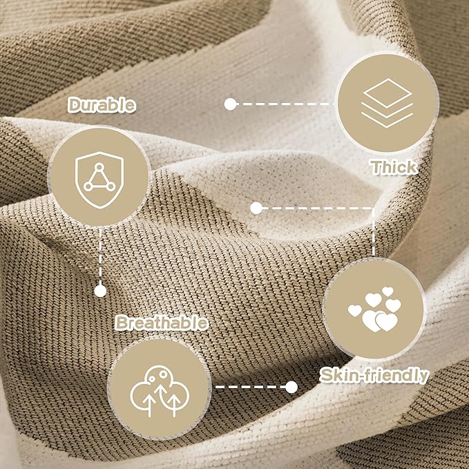 MEETSKY Sofa Cover Washable Sectional Couch Cover, X-Large Couch Slipcovers for Reclining Couch 2 Seat ，Washable Sofa Protector Decorative Modern Style for Living Room, 71" x 118", Khaki Checkerboard