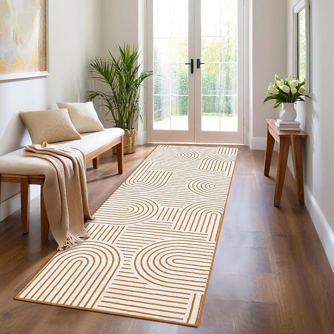 Modern Rug 2x6 Runners for Hallways, Abstract Kitchen Runner Rugs Non Slip Bath - Image 2