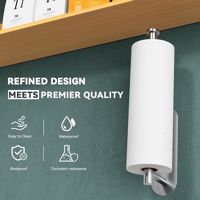 Auxmir No Drilling Self Adhesive Toilet Paper Holder, Premium Rustproof SUS304 - Image 2