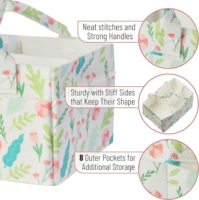 Mr. Pen- Baby Diaper Caddy Organizer, Blooming Palette, Diaper Organizer - Image 3