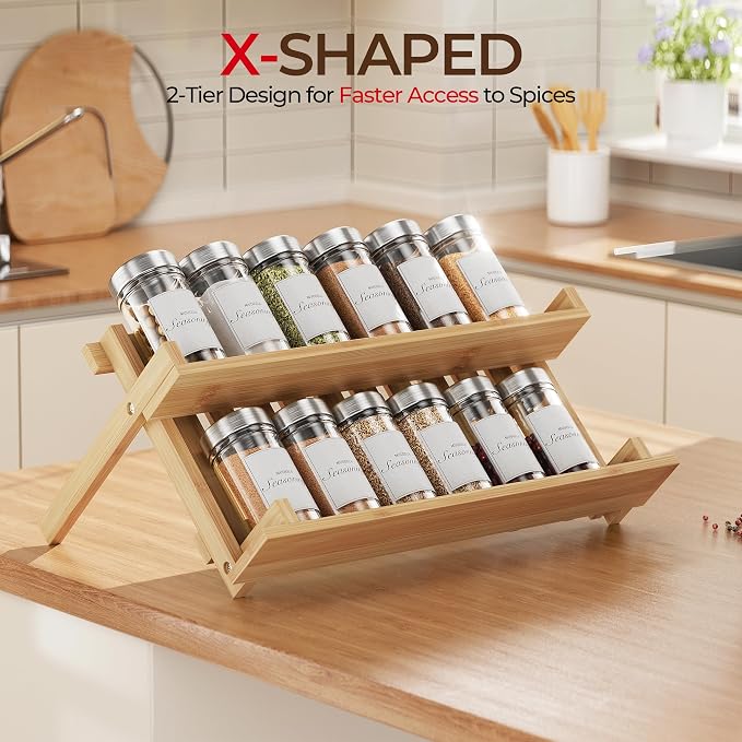 MUDEELA Bamboo Spice Rack Organizer - Image 2
