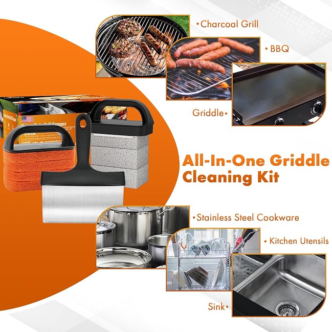 MEKER Griddle Cleaning Kit for Blackstone, Flat Top Grill Cleaning Kit - Image 7
