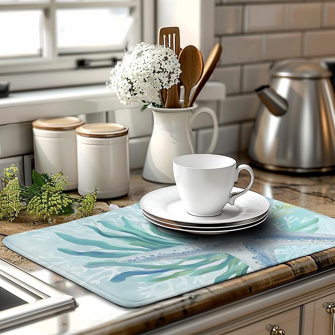 Summer Coastal Dish Drying Mats - Image 6