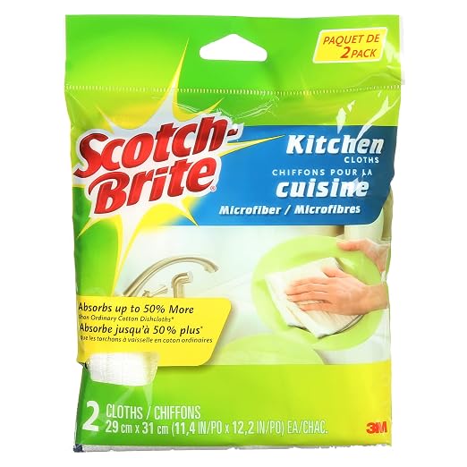 Scotch-Brite Premium Microfiber Kitchen Cloth, 2 Pack by Scotch-Brite
