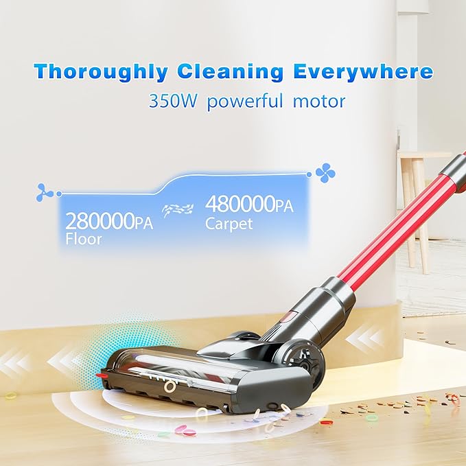 Cordless Vacuum Cleaner, 48Kpa Strong Suction, 50Mins Runtime, Anti-Tangle - Image 6