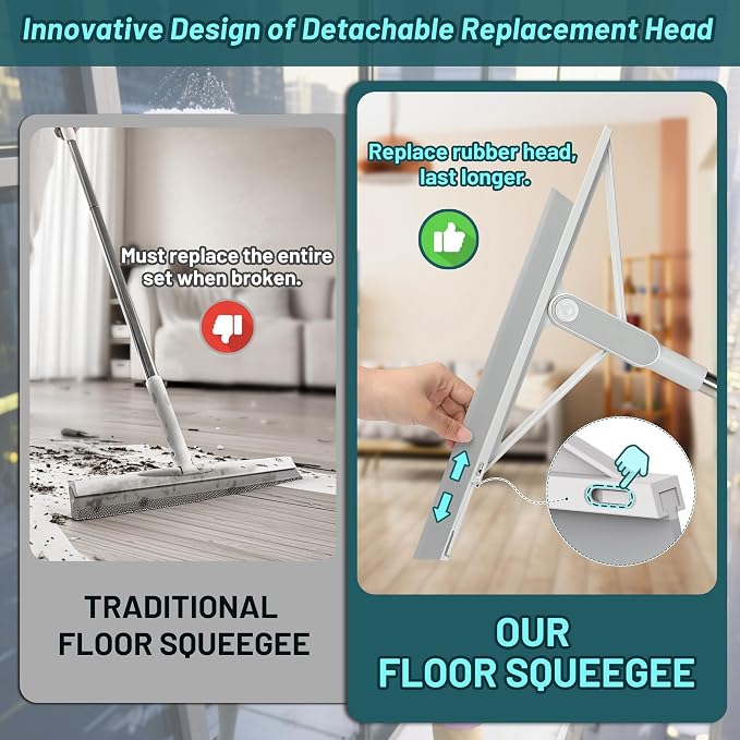 KOLLIEE Floor Squeegee Broom Rubber Window Squeegee - Image 2
