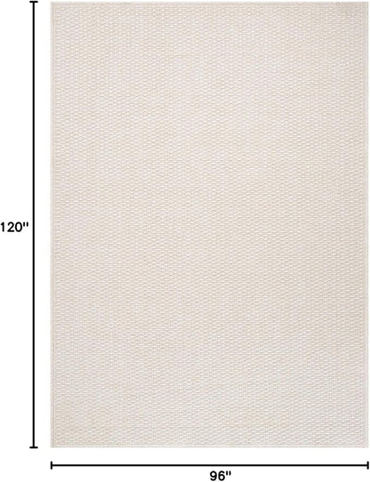 Easy Jute Rug 8x10 Indoor Outdoor Natural Rugs Solid Fiber Rug Woven Area Rug Boho Easy Clean Inside Carpet for Living Room Bedroom Dining Room Hallway or Outdoor Patio Porch (8 X 10 Bone)