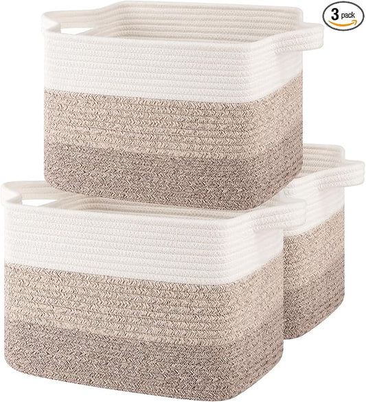 Storage Baskets for Organizing, Woven Baskets for Shelves, Rectangle Decorative by OIASKET