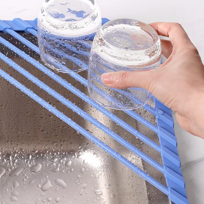 Tomorotec Compact Silicone-Coated Triangle Dish Drying Rack - Image 8