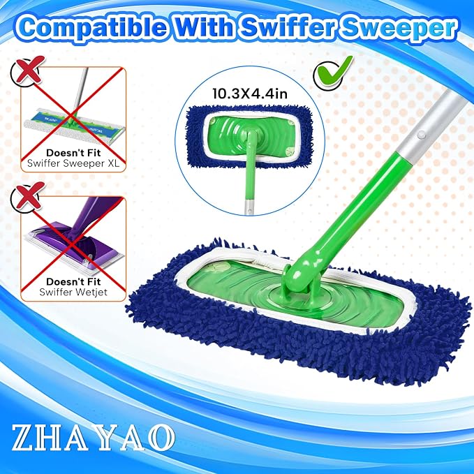 Coral Fleece Mop Pads, Reusable Wet/Dry Compatible - Image 2