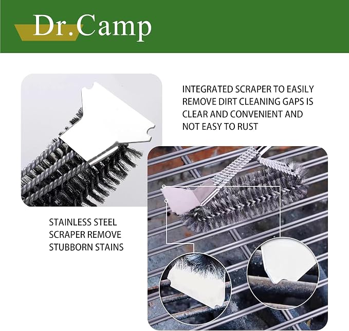 2 PCS Stainless Steel BBQ Grill Brush, BBQ Brush, Grill Scraper, Grill Brush - Image 6