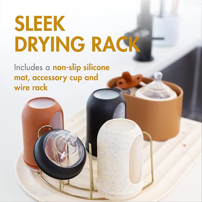 Boon ARC Modular Baby Bottle Drying Rack — Includes Silicone Drying Mat - Image 2