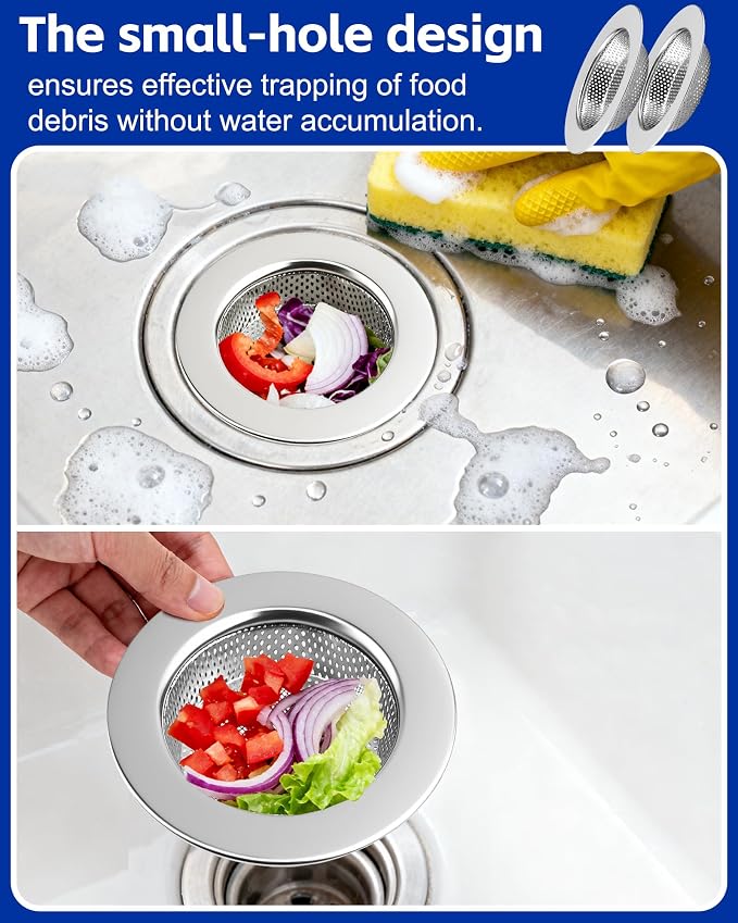 4-Pack Kitchen Sink Drain Strainer, Sturdy Stainless Steel, - Image 2