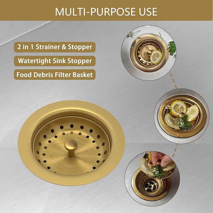 Kitchen Sink Drain Gold Sink Drain Strainer - Image 2