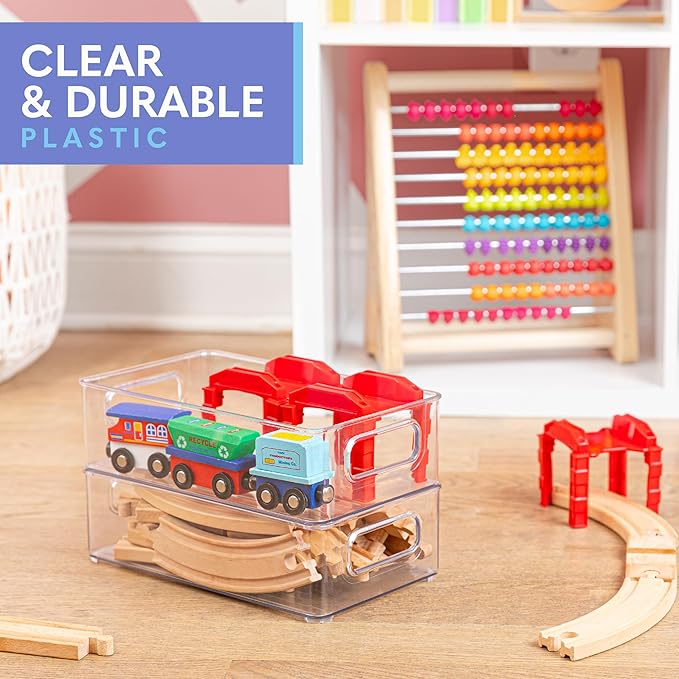 Plastic Food Storage 2 Pack Clear Container Bin - Image 2