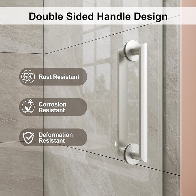 Frameless Shower Door, Single Sliding Glass Shower Door - Image 4