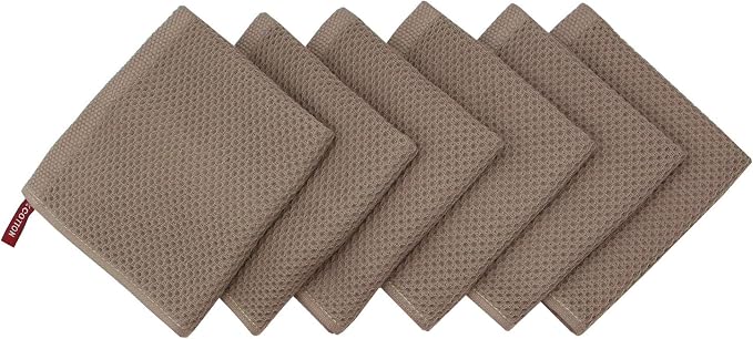 Mia'sDream Natural Cotton Tidy Dish Cloths Rags Waffle Weave Kitchen Towels - Image 2