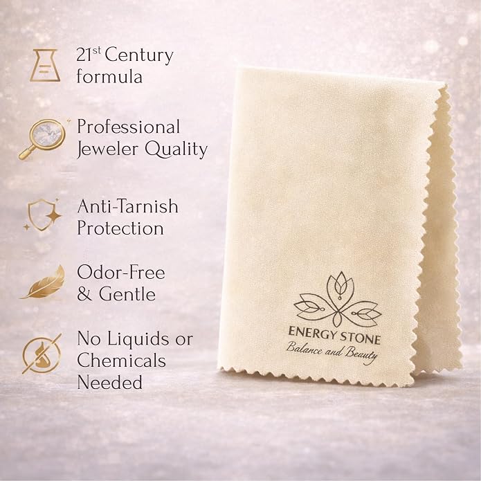 ENERGY STONE Silver and Gold Restoration Polishing Cloth, Anti-Tarnish Cleaner - Image 3
