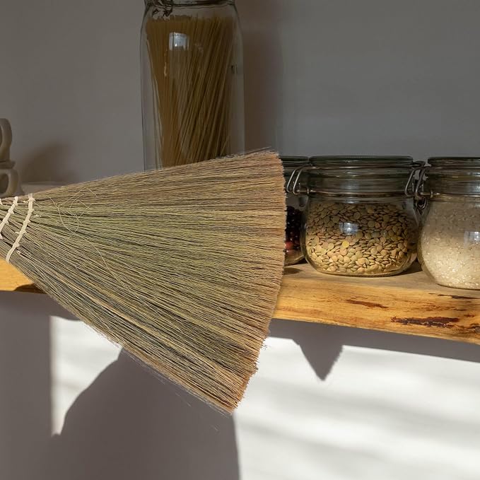 Soft-Haired Mini Broom 12.20 Inch Short Handle Dust Sweeper - Image 3