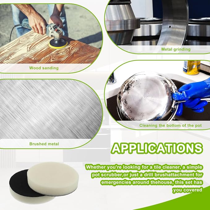 16pcs Foam Pads Power Scrubber Pads Set Electric Scrubber Replacement Scouring - Image 7