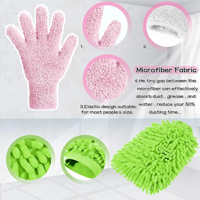 6 Pcs Microfiber Dusting Mitt Gloves - Image 4