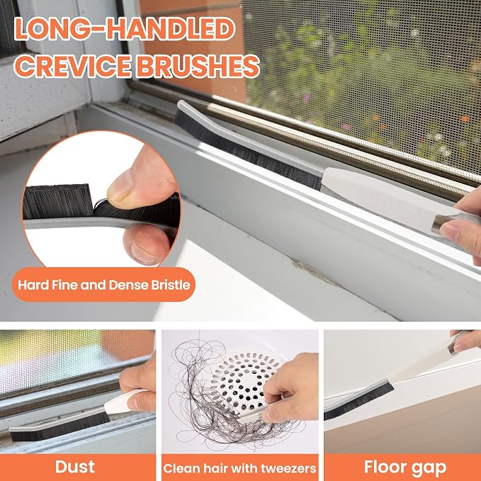 12pcs Window Track Cleaner Tool Set, Window Sill & Groove Cleaning Brushes - Image 4