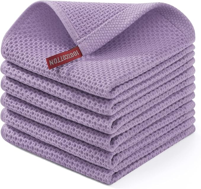 Homaxy 100% Cotton Waffle Weave Kitchen Dish Cloths, Ultra Soft Absorbent Quick by Homaxy