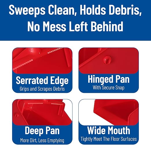 SPARTA Upright Dustpan with Aluminum Handle, Serrated Edge - Image 4
