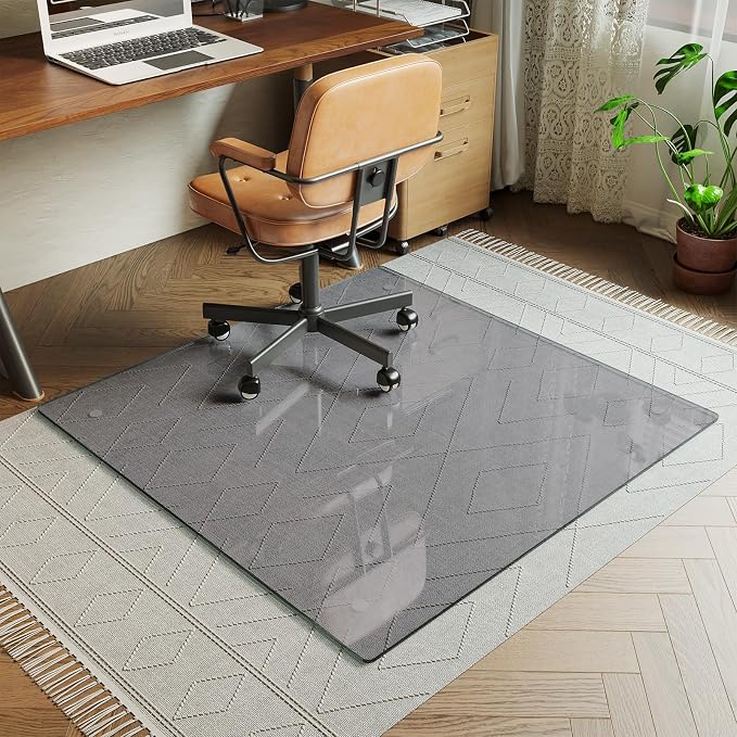 Koonmi Tempered Glass Chair Mat by KOONMI
