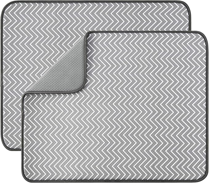 SUBEKYU Dish Drying Mat for Kitchen Counter, Microfiber Absorbent Dishes by SUBEKYU