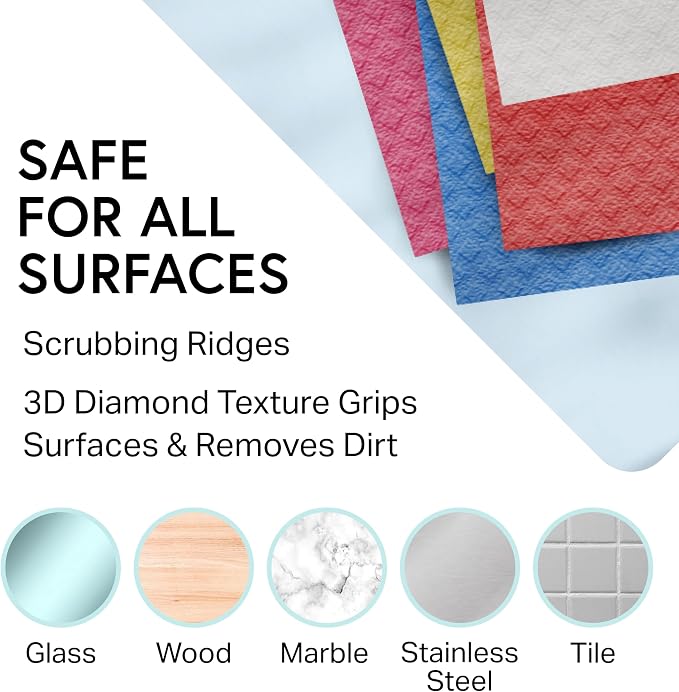 Swedish Wholesale Dishcloths Reusable 8" x 7" Sponge Cloths, Bulk 10 Pack of - Image 7