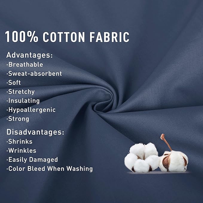 Sunflower Full Fitted Sheet, 1-Piece Extra Deep Pocket Fitted Bottom Sheet 22", 100% Cotton Sateen Soft Breathable, Blue Indigo