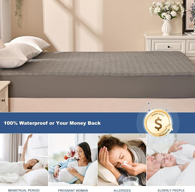 GRT Waterproof Mattress Protector Full, Breathable Bamboo Charcoal Fiber - Image 6