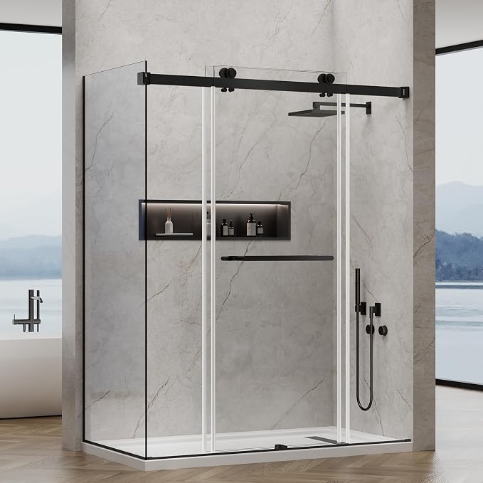 60x76 in Frameless Double Sliding Shower Door - Image 2