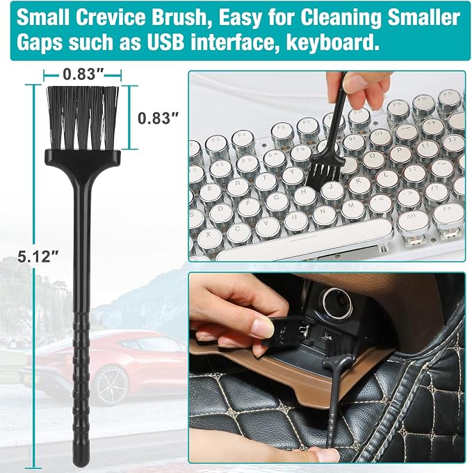Luscinum Car Interior Duster Detailing Cleaning Gel Brushes Kit, Soft Dust - Image 7
