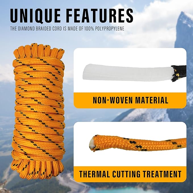 Diamond Braided Polypropylene Rope Nylon Rope Mix Thick Heavy Duty Ropes 1/2 - Image 4
