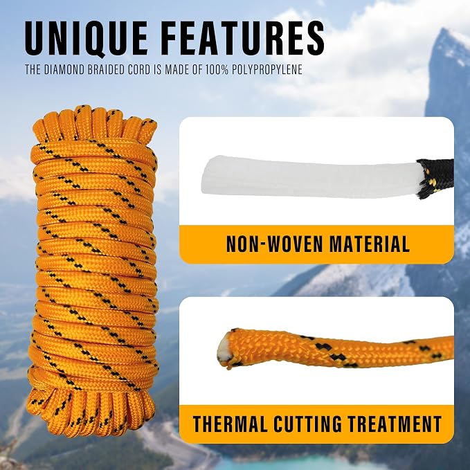 Diamond Braided Polypropylene Rope Nylon Rope Mix Thick Heavy Duty Ropes 1/2 - Image 5