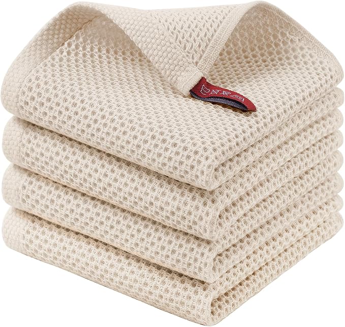 Homaxy 100% Cotton Waffle Weave Kitchen Dish Cloths, Quick Drying Dish Rags by Homaxy