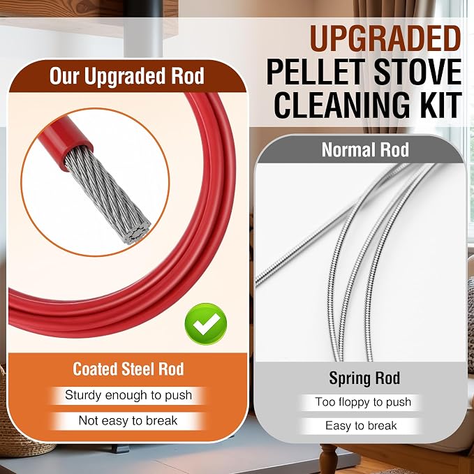Feekoon Pellet Stove Cleaning Kit, 10 FT Flexible Steel Rod - Image 7