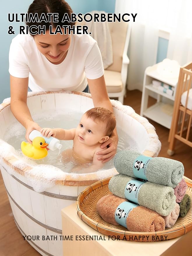 HIPHOP PANDA Baby Washcloths, Rayon Made from Bamboo - Image 4