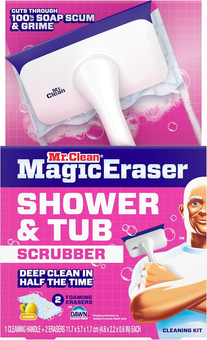 Mr. Clean Magic Eraser Shower & Tub Scrubber, Bathroom Cleaner, All in One - Image 11