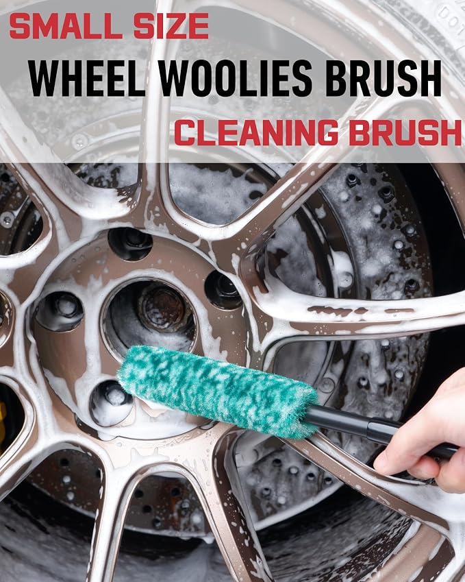 Wheel Brushes for Cleaning Wheels- 2X Soft Wheel Cleaning Woolies Brush - Image 3