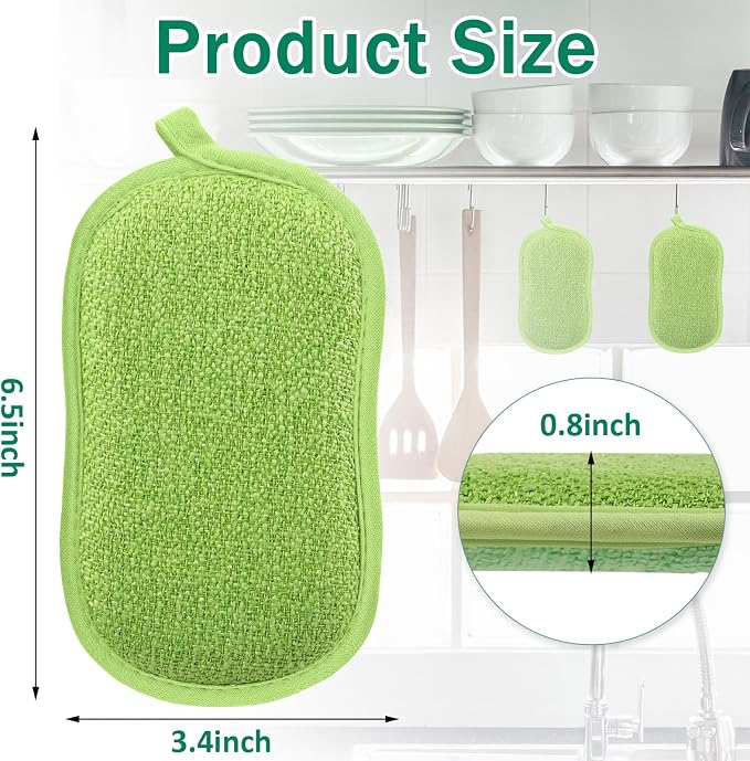 24 Pack Multi Purpose Scrub Sponges Non Scratch Microfiber Sponge Cleaning Dish - Image 2