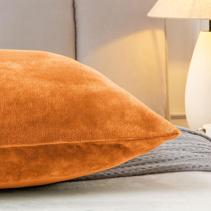 BEDELITE Body Pillow Cover with Zipper Closure, Super Soft and Cozy Fleece Pillowcase 20 x 54 Inches, Luxury Fluffy Plush Long Body Pillow Pillowcase for All Seasons(Burnt Orange)