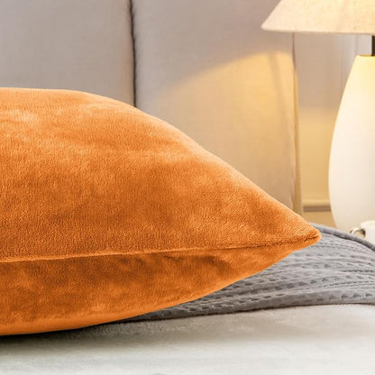BEDELITE Body Pillow Cover with Zipper Closure, Super Soft and Cozy Fleece Pillowcase 20 x 54 Inches, Luxury Fluffy Plush Long Body Pillow Pillowcase for All Seasons(Burnt Orange)