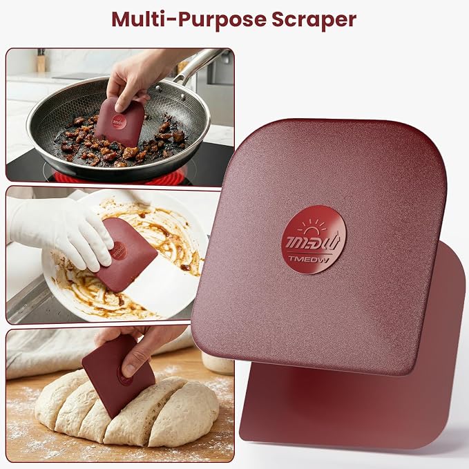 Pan Scraper, Pan Scraper Plastic, Food Safe, High Heat Resistant-Red - Image 6
