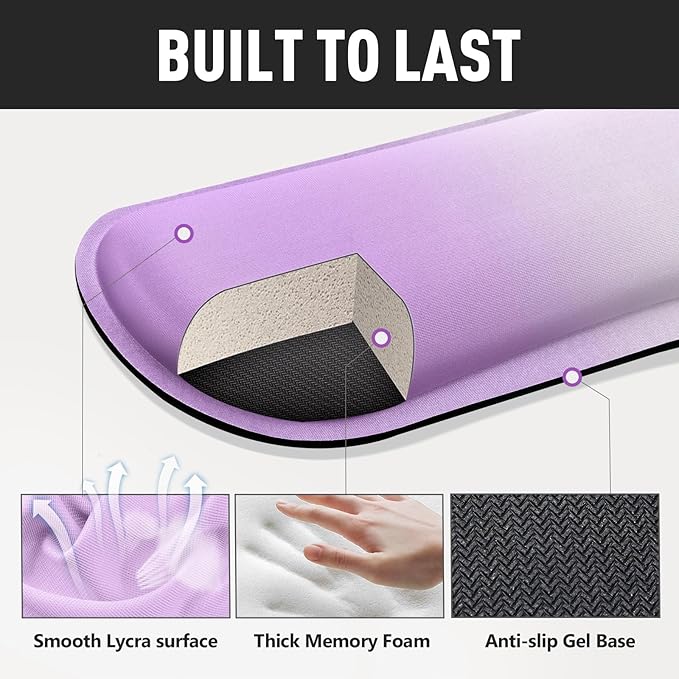 Gimars Upgrade Enlarge Silky Gel Memory Foam Keyboard Wrist Rest, Wrist Rest - Image 8