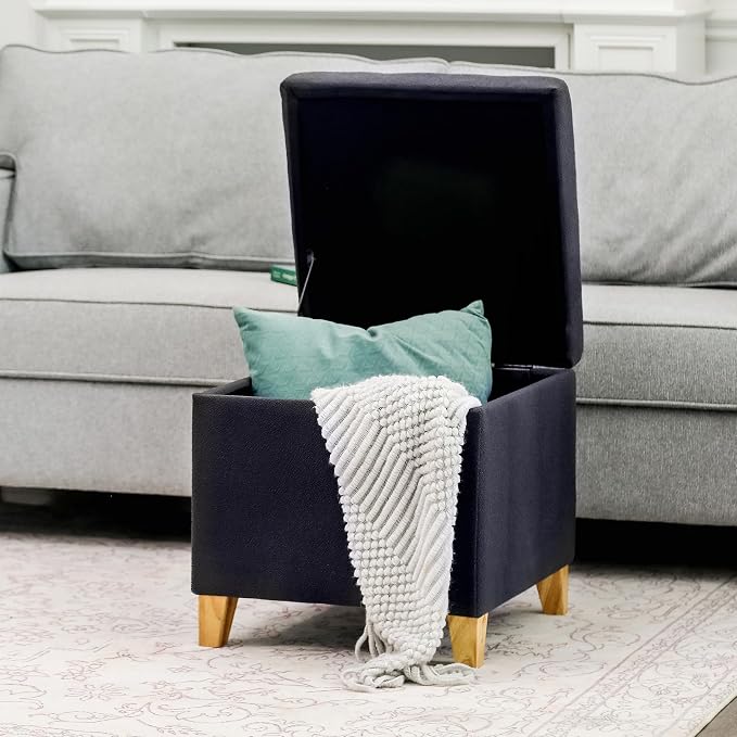 Adeco Fabric Storage Ottoman Bench by Adeco