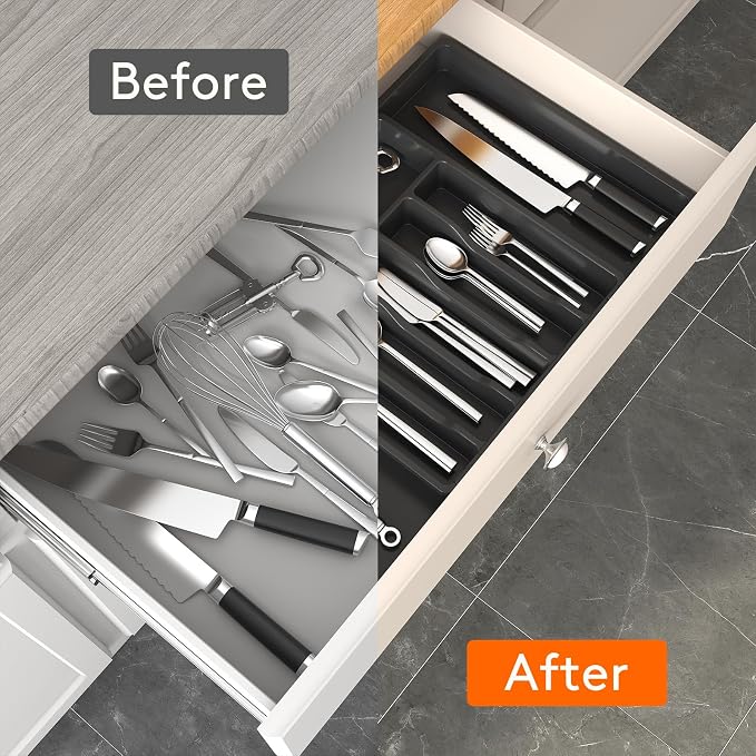 Lifewit Large Silverware Drawer Organizer, Expandable Utensil Tray - Image 5